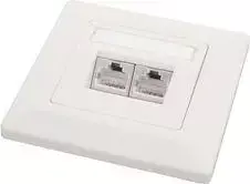 Solarix lizdas 2 x CAT5e UTP RJ45 įleidžiamas baltas SX9-2-5E-UTP-WH