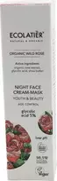 GreenCo ECL ORGANIC WILD ROSE Veido kaukė nakčiai, 50ml
