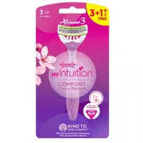 Wilkinson Sword vienkartinis skustuvas moterims My Intuition Comfort Cherry Blossom 3 + 1 vnt.