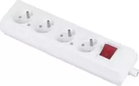 Jonex keturių kartų nešiojamasis lizdas 16A 2P+E 250V su jungikliu balta GN-470WS