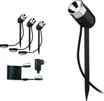 Paulmann išorinis LED žibintų rinkinys Plug & Shine Pike, 3 × 2,2 W, 3000 K, antracito spalvos