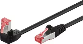 Goobay Kabelis LAN Patchcord CAT 6 S/FTP 1x90 JUODA 0,5m