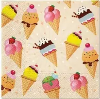 Popierinės servetėlės PAW Ice Kreminis, 33 cm x 33 cm, 20 vnt.