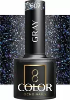 Activeshop Hibridinis nagų lakas Ocho Nails Color Gray, 607 tamsiai pilka, 5 g