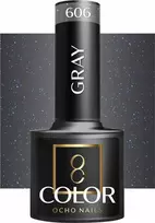 Activeshop Hibridinis nagų lakas Ocho Nails Gray, pilkas 606, 5 g