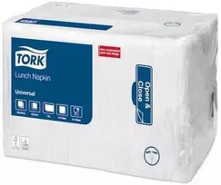 Tork Tork - Pietūs servetėlės, 1 sluoksnis, balta - universalus