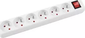 Office Products Biuro produktai Apsaugos nuo viršįtampių maitinimo juosta 6 lizdai, 3 m balti (13116341-14)