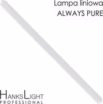Lubinis šviestuvas HanksLight Lubinė lempa LED lempa, balta, linijinė, aliumininė, pakabinama, 1200mm, žemyn 36W, 4000K