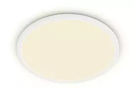 Lubinis šviestuvas Paviršinis LED šviestuvas PHILIPS SUPERSLIM, IP44, 18 W, 2700 K, 1500 lm, dimer., baltos sp., Ø29 cm