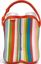BUILT Bottle Buddy dviejų butelių krepšys su laikikliu (Baby Rožinė Stripe)