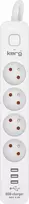 Kerg KERG su komutatoriumi -3USB-baltas-pilka-5m-16A-H05VV-F-3x1.5mm2
