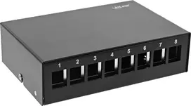 InLine ® Darbastalio konsolidavimas Box 8x Keystone RJ45, metalo, juoda RAL9005
