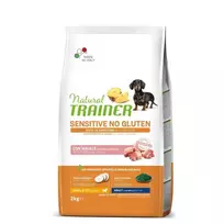 Natural Trainer ADULT DOG SENSITIVE be gliuteno MINI PORK (kiauliena) 2kg