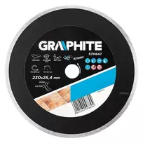 Graphite Deimantinis diskas 230 x 25,4 mm, vientisas, skirtas 59G891