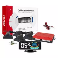 Parkavimo pagalbos sistema LED-GRAF 3D, 4 juodi jutikliai 19 mm, sunkvežimiams AMIO-03189