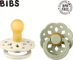 BIBS 0-6 mėn. čiulptukai BOHEME, 2 vnt., Ivory/Sage
