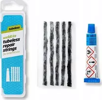 Weldtite WELDTITE TUBELESS REPAIR STRINGS bekamerės padangos remonto rinkinys (5 įdėklai + klijai) (NAUJIENA)