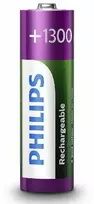 Philips įkraunama baterija R6B4A130/10, Įkraunama baterija, Nikelio-metalo hidrido (NiMH), 1,2 V, 1300 mAh, 2 metai, 78 g