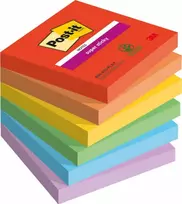 Lipnūs lapeliai 3M Post-it® Super Sticky Playful 76mmx76mm, 6vnt. po 90 lapelių