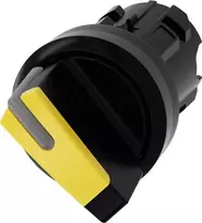 Siemens Jungiklis su apšvietimo parinktimi 22 mm apvalus plastikinis juodas/geltonas kr rašiklis 2 padėtys o-i 3SU1002-2BF30-0AA0