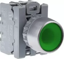 Spamel Valdymo mygtukas 22mm žalia 1Z 1R su savarankiškai grįžti su backlight (ST22-KZ-11- 230-LEDAC)