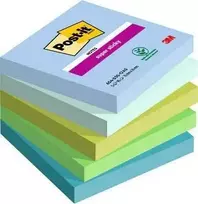 Lipnūs lapeliai užrašams 3M Post-it® Super Sticky Oasis, 76x76mm, 5 vnt. po 90 lapelių