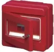 Elettrocanali Ugnies mygtukas - korpusas 1x8 200x180x100 raudona (EC64008)