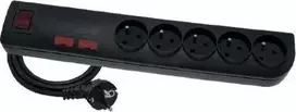 Galios juosta Elgotech PSF2 viršįtampio 5 lizdai 3 m juoda (PSF2-503-2)