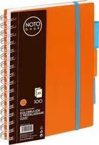 Bloknotas NOTOBOOK, Grand, A5, langeliais, 100 lapų, 80gsm, su spirale šone, oranžinės sp. plastikinis viršelis