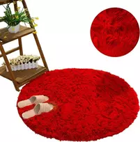 Strado Shaggy apvalus kilimėlis 150x150 BloodyRed (Raudona), universalus