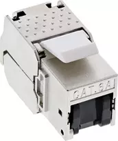 InLine® RJ45 Keystone Jack Snap-In modulis Cat.6a, su raudonu dangteliu nuo dulkių