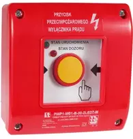 Spamel Rankinis priešgaisrinis jungiklis PWP1 (1NO ir 1NC) su CNBOP sertifikatu – 2LED žalia/raudona 24VDC