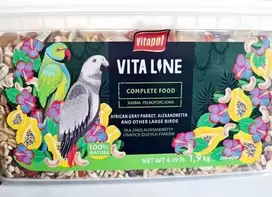 Vitapol Vitaline Visavertis maistas pilkosioms papūgoms, papūgoms ir kitoms didelėms papūgoms, 1,9kg kibiras