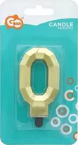 GoDan žvakė numeris 0 - deimantas, metalinė auksinė, 7,6 cm