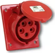 PCE skydelio lizdas pasviręs 32A 4P 400V raudonas IP44 TWIST (424-6)