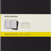 Užrašų knygutė Moleskine Cahier 13x21cm, langeliais, minkštu viršeliu, juodos spalvos