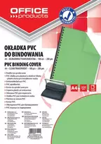 Office Products BIURO PRODUKTAI segimo viršeliai, PVC, A4, 200 mikronų, 100 vnt., žaliai skaidrūs