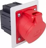 PCE Kištukinis lizdas su 32A 5P 400V / 80x97 / raudona IP44 TWIST 425- 6pkr