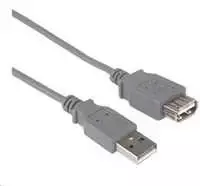 PREMIUMCORD Kabelis USB 2.0 A-A 5m, prailginimas (M/F) pilkas