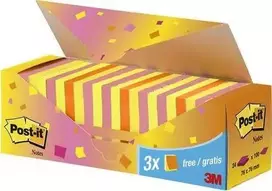 Staples POST- IT Bloczek SUPER STICKY 654 -SS- VP24COL 76x76mm, spalvų derinys 24x90 lakštų