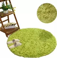 Strado Shaggy apvalios kilimas Strado 100x100 GreenGrass (žalia) universalus