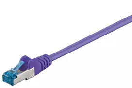 Goobay CAT 6A jungiamasis kabelis, S/FTP (PiMF), violetinis, 1 m - LSZH be halogenų, CU medžiaga