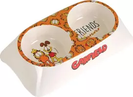 GARFIELD Garfield, dvigubas indelis melamino katėms, balta / geltona