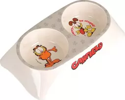 GARFIELD Garfield, dvigubas dubuo melamino katėms, balta / pilka