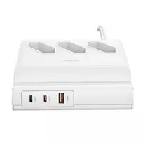 USAMS maitinimo lizdas 65W Super Si greito įkrovimo USB prailgintuvas, ES baltos spalvos CC160TC01 (US-CC160)