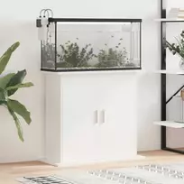 Akvariumo stovas, baltos spalvos, 81x36x73cm, apdirbta mediena