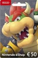 Nintendo eShop dovanų kortelė 50 eurų, aktyvavimo kortelė