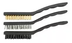 VOREL dantu šepetėliai, 3 Vnt. PLIENINIAI ŽALVARINIAI NAILONAI 23cm 06964