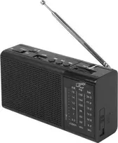 LTC nešiojamas radijo imtuvas REGA, USB, TF, AUX, mini LED žibintuvėlis, juodas