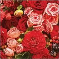 Paw Raudon Bouquet popierinės servetėlės 33 x 33 cm 20 vnt. POVAS